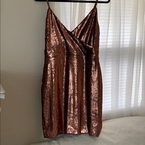 Bronze sequin dress